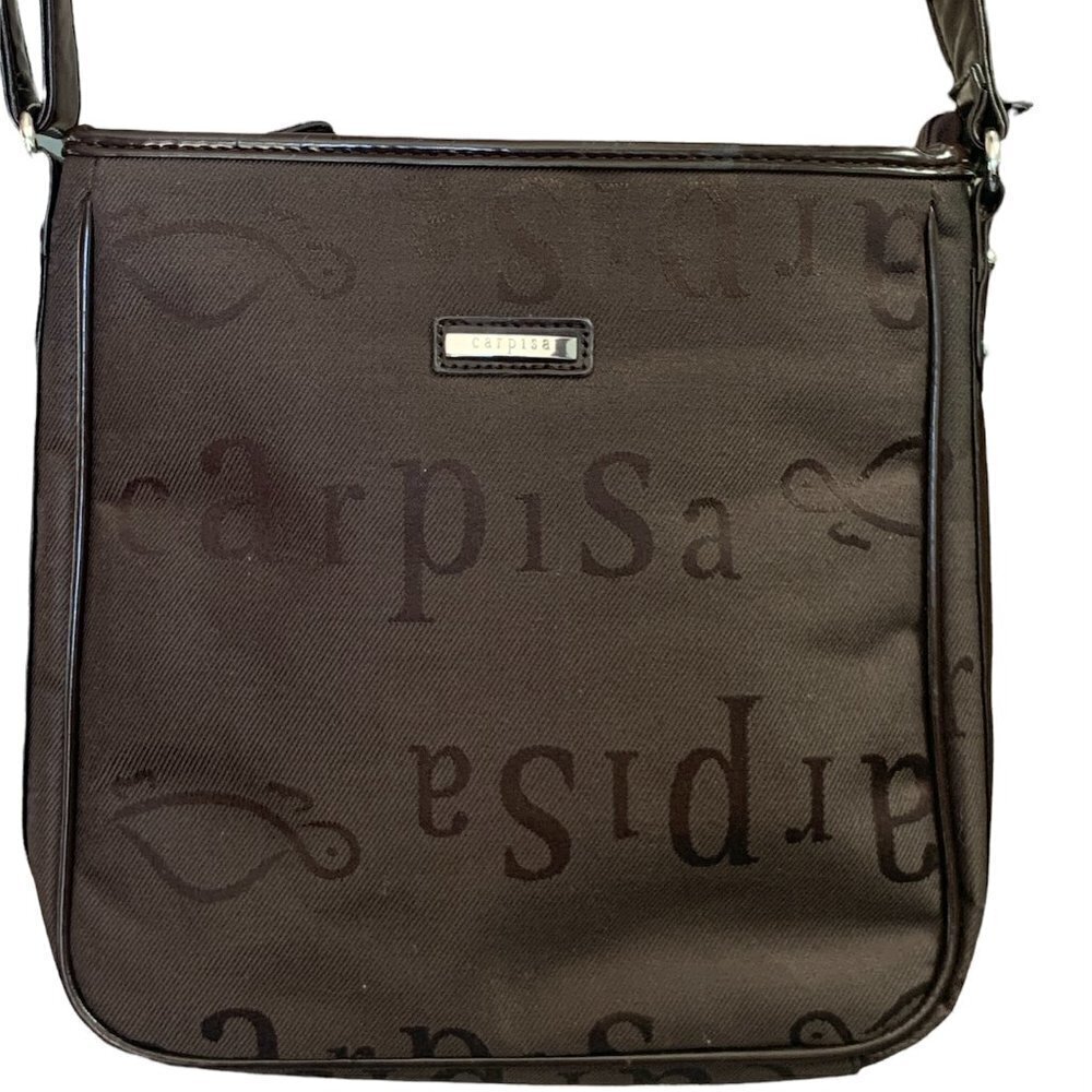 Carpisa Italian Crossbody‎ Shoulder Bag Vegan Polyester  Brown #13J